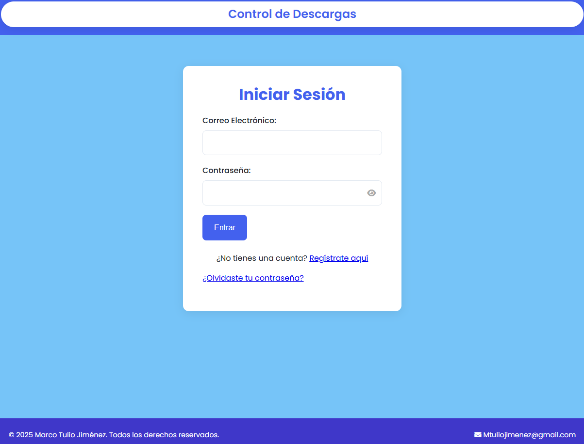 Vista previa de la App Descarga de Datos